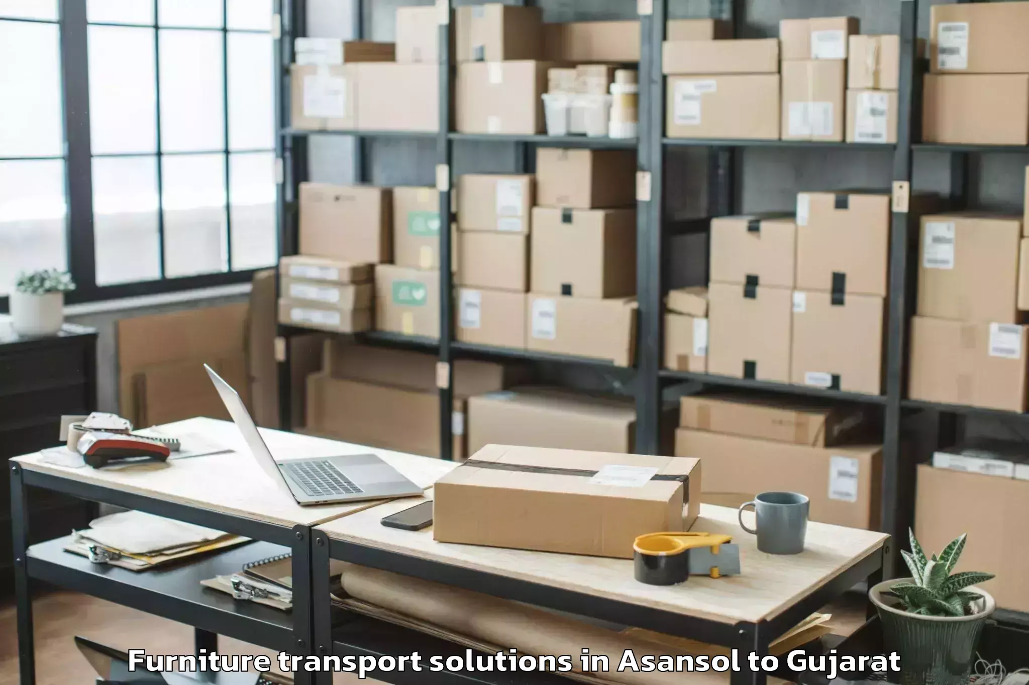 Affordable Asansol to Gandhidham Furniture Transport Solutions